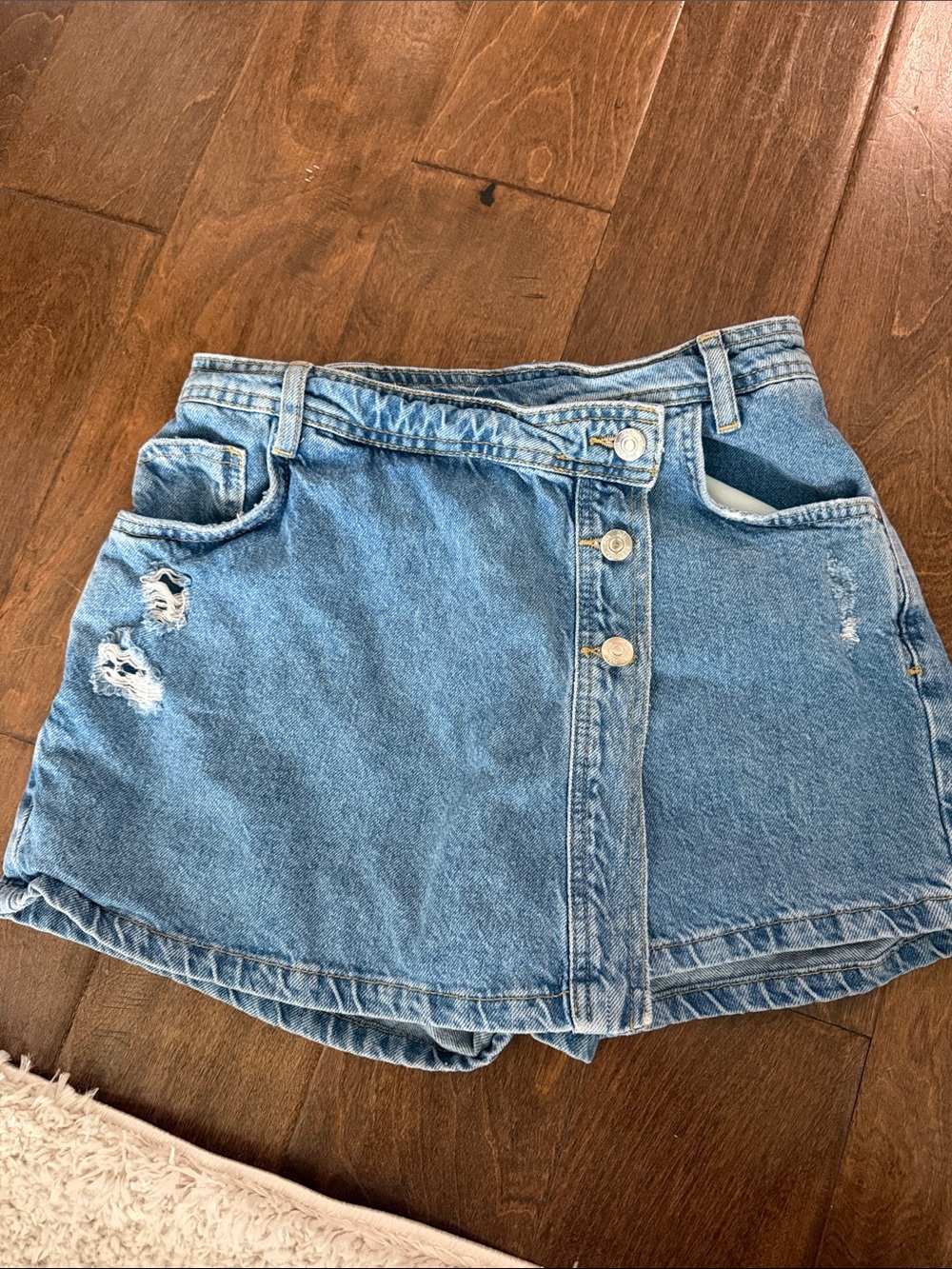 Zara Light Blue Denim Skort